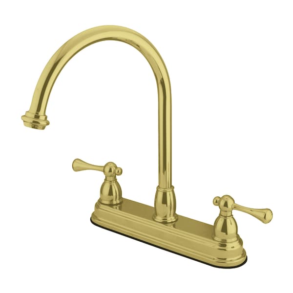 Kingston Brass 8" Centerset Kitchen Faucet, Polished Brass KB3742BL - main